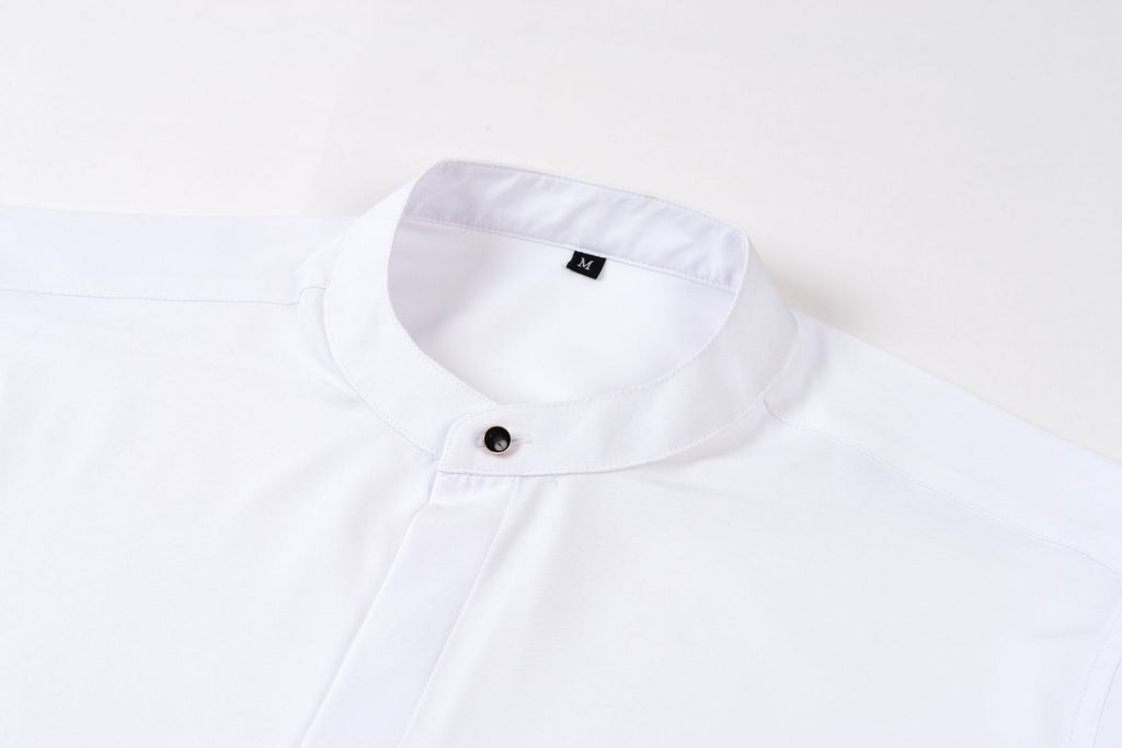 Men's retro collar long sleeve shirt by Trenches of Mariana, elastic spring-autumn business casual cross-border fashion.