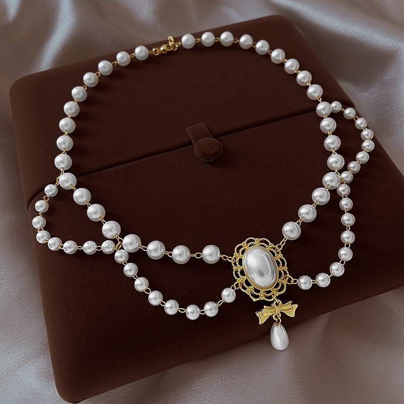 Vintage Baroque Pearl Tassel Necklace