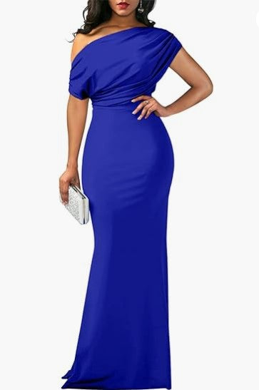 Elegant 2024 spring women's sleeveless off-shoulder long formal party dress by Trenches of Mariana, featuring a fitted silhouette.