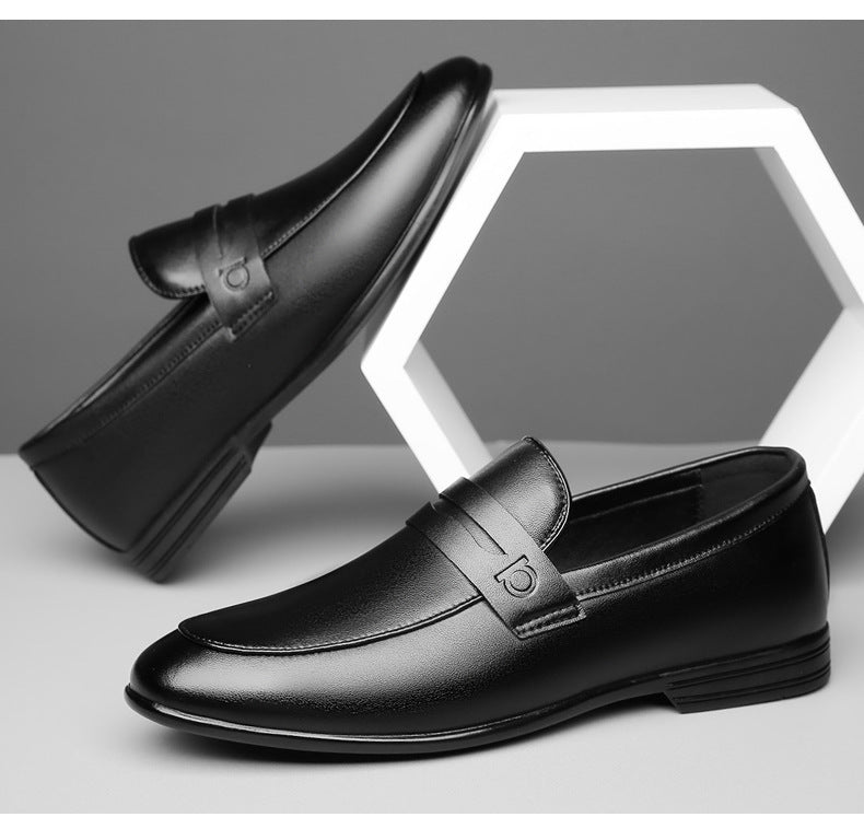 Men's brown British style bean shoes by Trenches of Mariana, casual slip-on leather footwear with a solid color design.