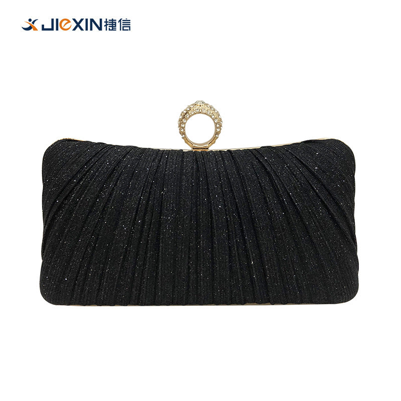 Trenches of Mariana pleated Chinese-style dinner clutch bag with cross-body strap, evening bag for ladies, banquet-ready design