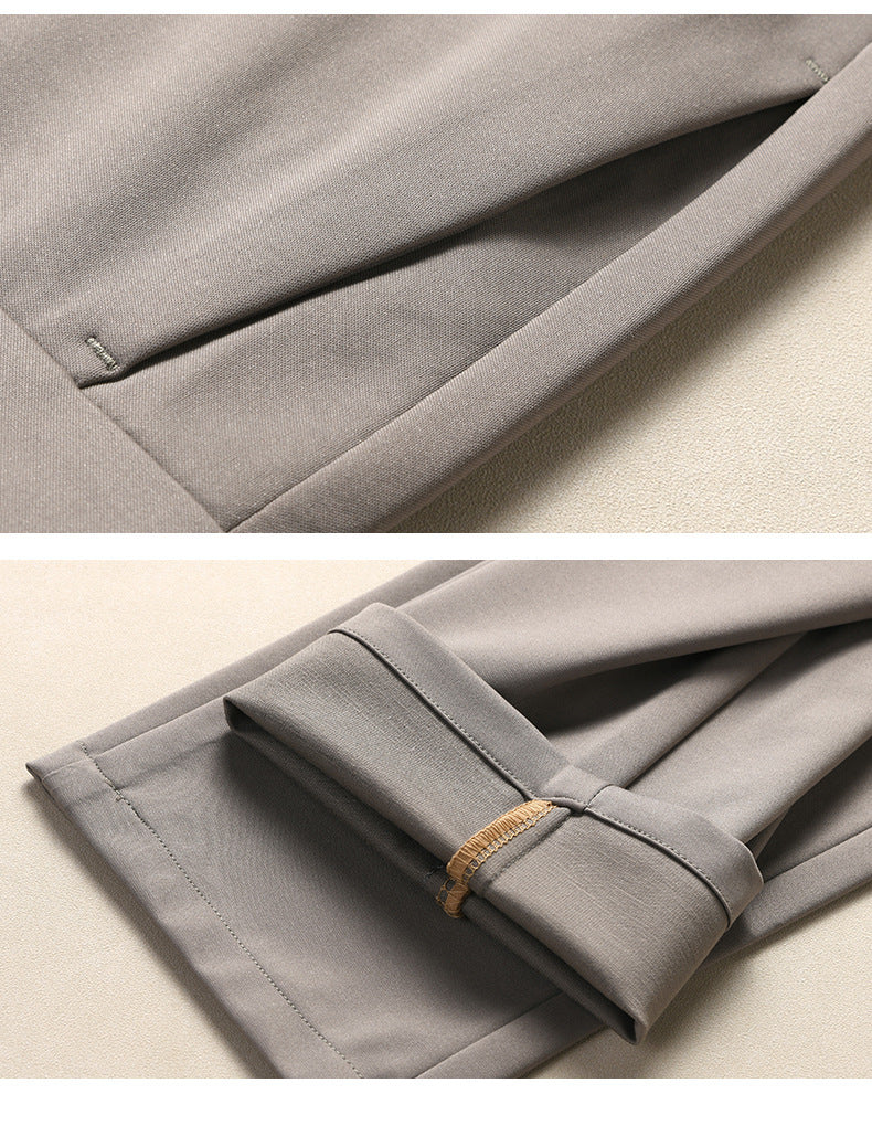 Men's casual trousers by Trenches of Mariana, made with mulberry silk, ice-feel fabric, straight-leg, wrinkle-free summer business pants