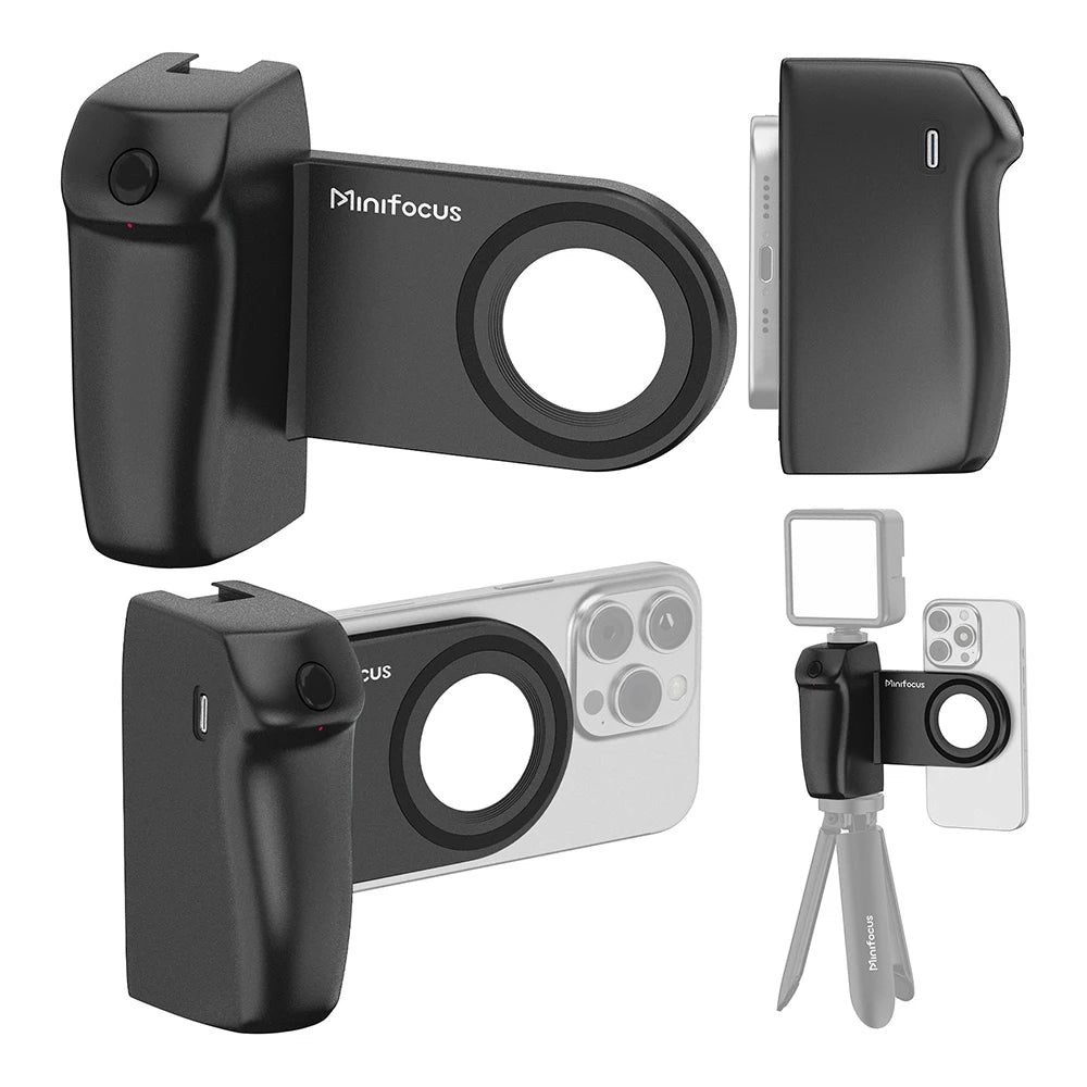 Hand Grip Magsafe: Handheld,Bluetooth,Remote Control,Tripod Mount for iPhone 16,Vlog