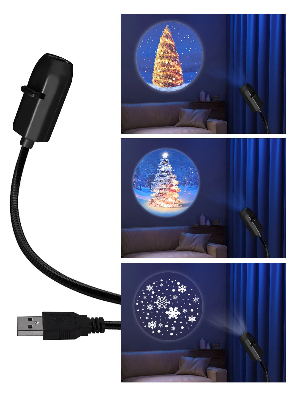 USB Projection Lamp Planet/Halloween/Christmas Theme Indoor Ceiling Projection Night Lamp For Room Wall Decoration Festival Gift by Trenches of Mariana