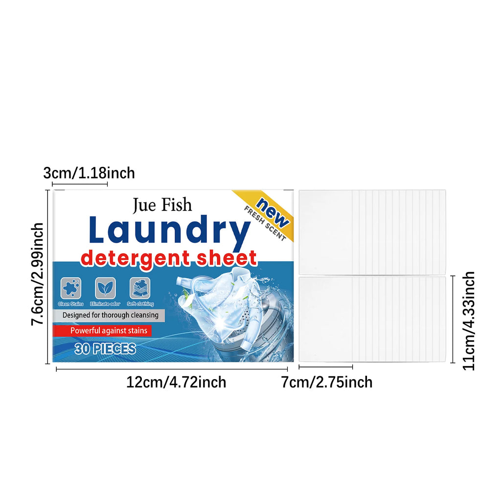Jue Fish Laundry Detergent by Trenches of Mariana, 30-piece pack, gentle on skin, effective stain removal for everyday clothing.