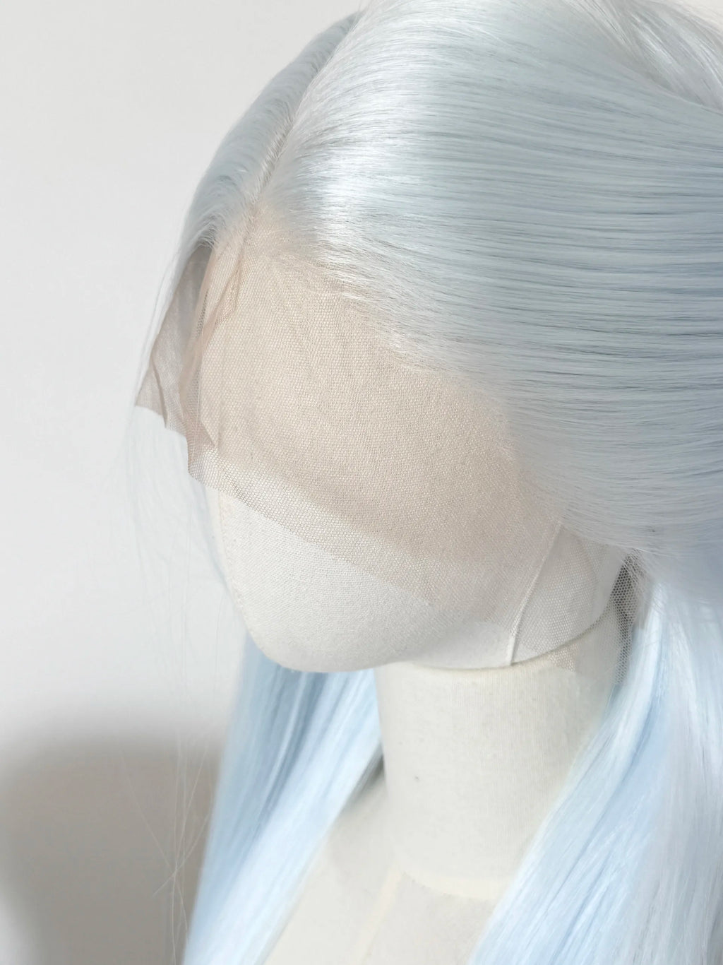 White Blue Lace Front Wig 13x4 HD 26inch Long Straight Synthetic
