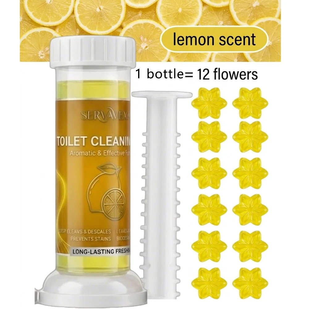 Trenches of Mariana SERVAVEXA 5-piece toilet cleaning gel kit with floral scent, includes cleaner, deodorizer, stain and limescale remover