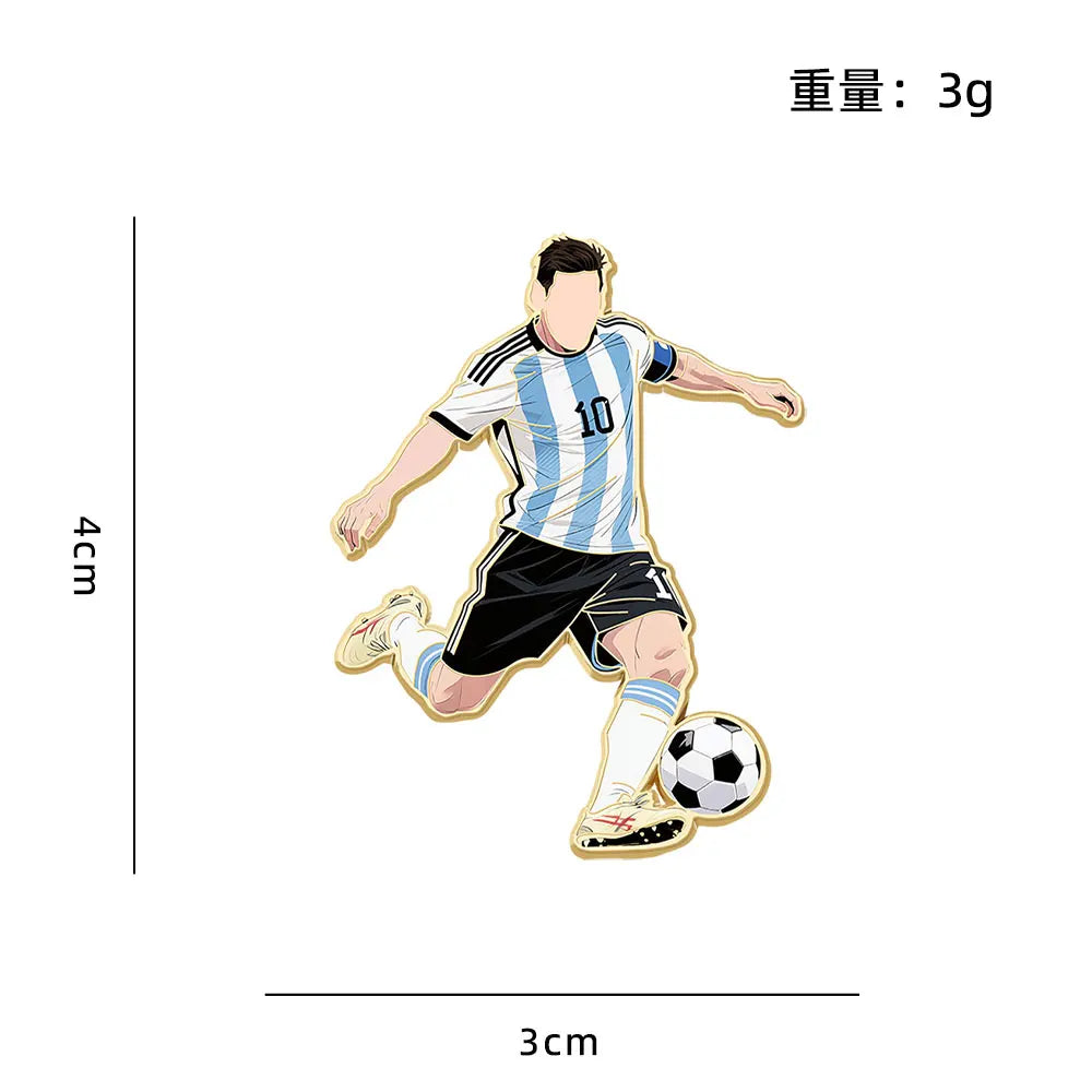 4pcs Football Player Enamel Brooch Creative Design Sport Metal Badge Punk Lapel Pin Jewelry Friend Gift by Trenches of Mariana
