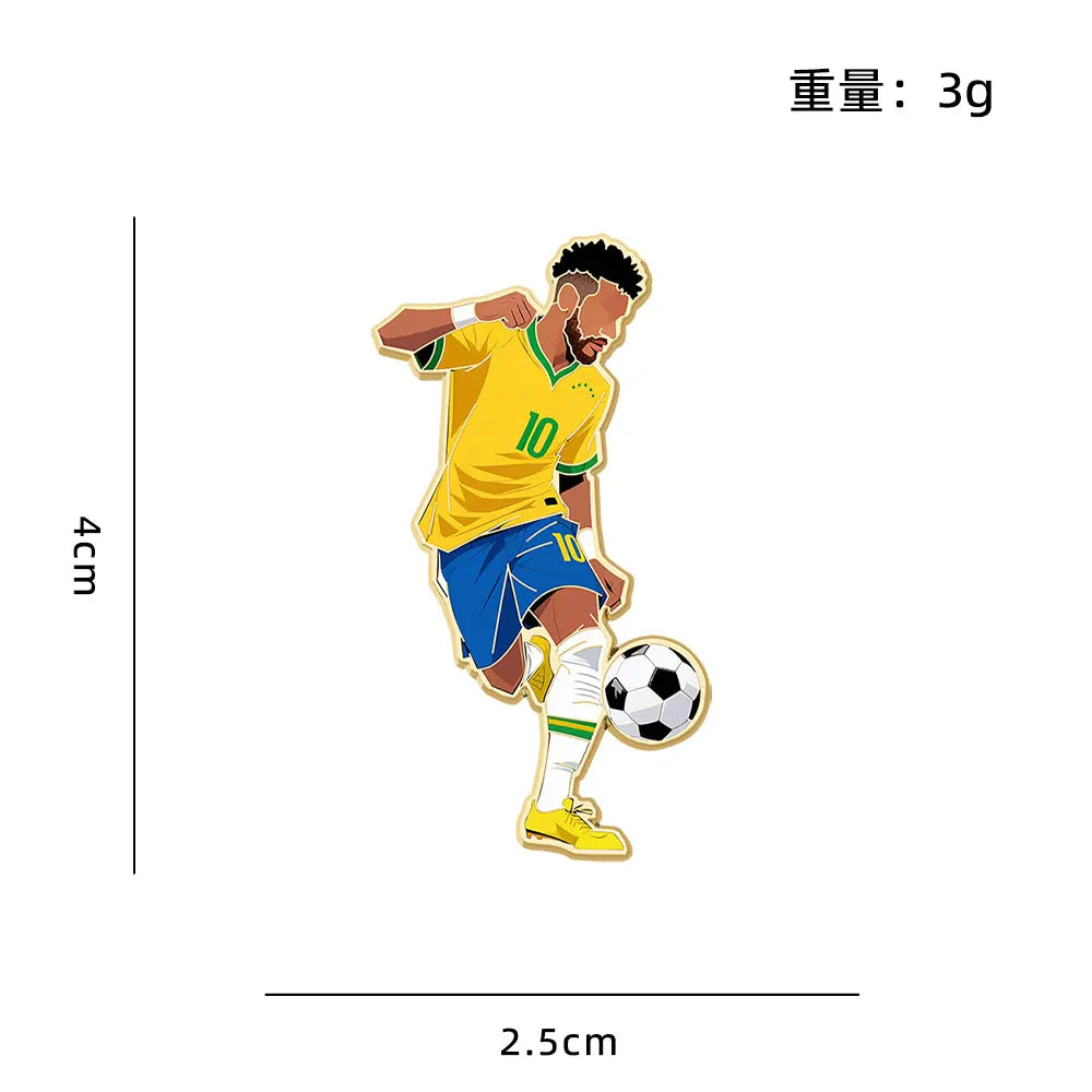 4pcs Football Player Enamel Brooch Creative Design Sport Metal Badge Punk Lapel Pin Jewelry Friend Gift by Trenches of Mariana