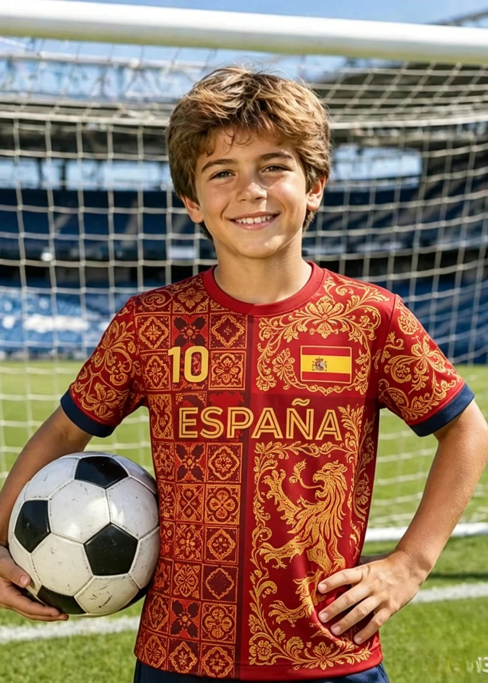 Spain Soccer Jersey 2026, Youth Football Shirt for Boys and Girls, Spain Soccer Jersey for Kids Game Day Gift by Trenches of Mariana