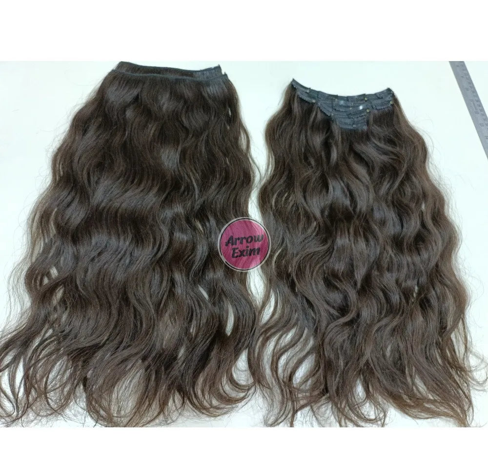 Arrow Exim Wavy Clip In Human Hair Extensions Indian Remy Double Weft Full Ends