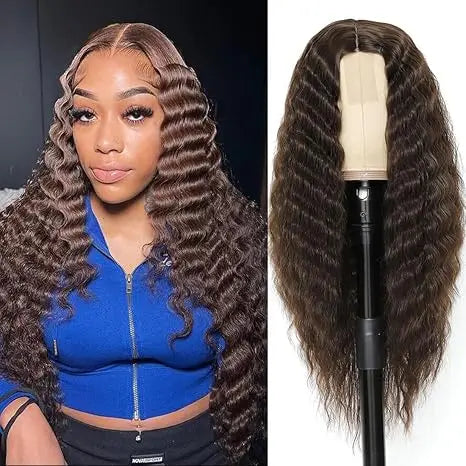 Lace Front Curly Wig Long Loose Deep Wave Synthetic Honey Blonde for Women Hair Replacement Natural Crimps Heat Resistant