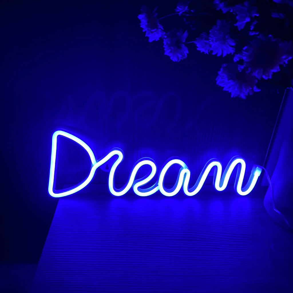 LED Dream Shape Neon Sign Powered By USB and Battery Neon Lamp for Wall study room Living Room Decor Neon Light for Wedding