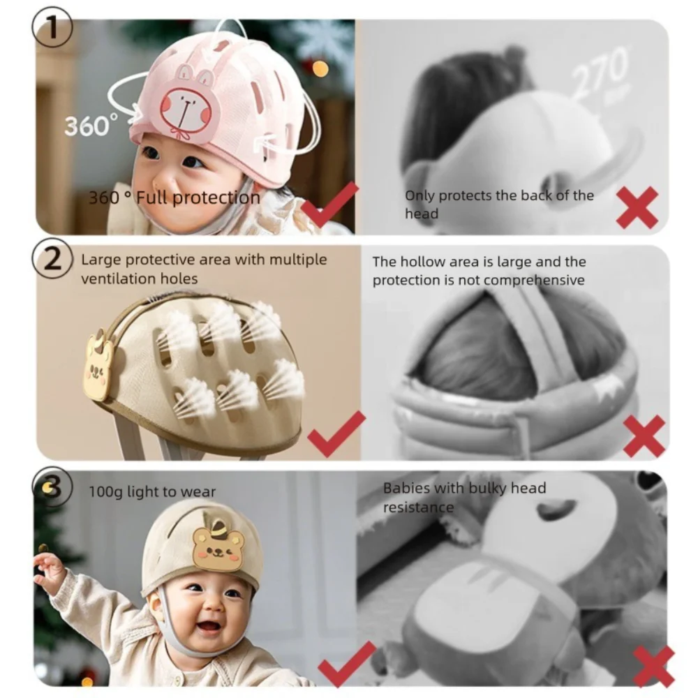 Soft Head Cushion Head Protector Toddler No Bumps Walking Learning Safety Cap 360-Degree Infant Helmet Crawling by Trenches of Mariana