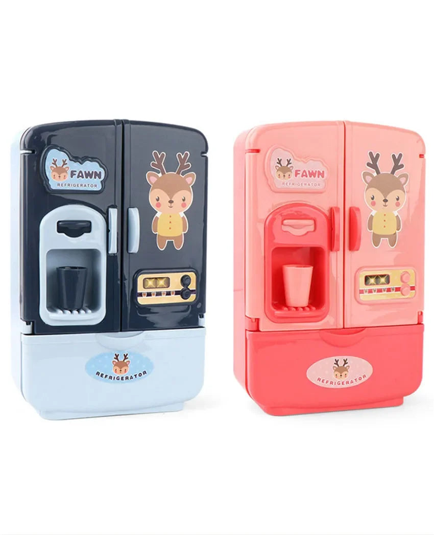 Kids Toy Fridge Mini Double Door Refrigerator Baby Toys Furniture Simulation Pretend Play Kitchen Toys Accessories Role Play by Trenches of Mariana