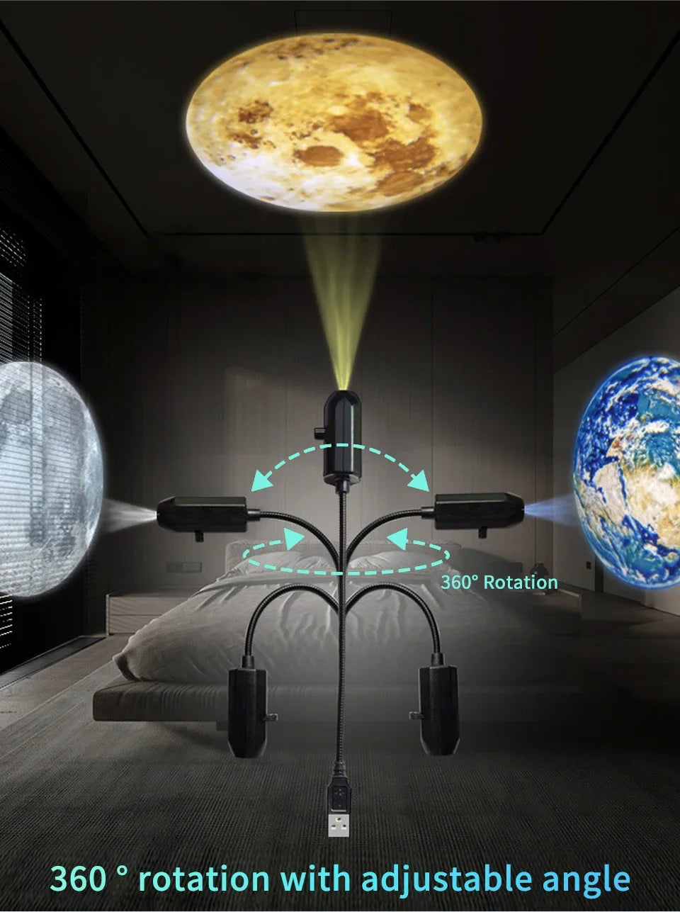 USB Projection Lamp Planet/Halloween/Christmas Theme Indoor Ceiling Projection Night Lamp For Room Wall Decoration Festival Gift by Trenches of Mariana