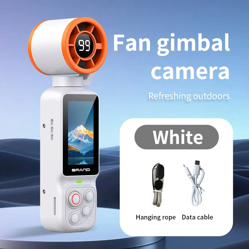 Lenovo Handheld Fan Gimbal Camera 2-in-1 With Power Display, Anti Shake Recording Lens Rotatable Handheld Gimbal Pocket Camera
