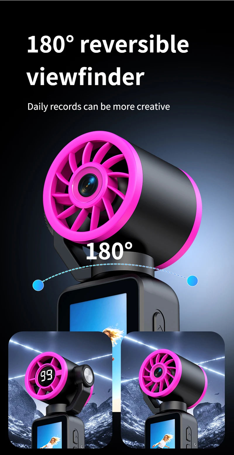 Lenovo Handheld Fan Gimbal Camera 2-in-1 With Power Display, Anti Shake Recording Lens Rotatable Handheld Gimbal Pocket Camera