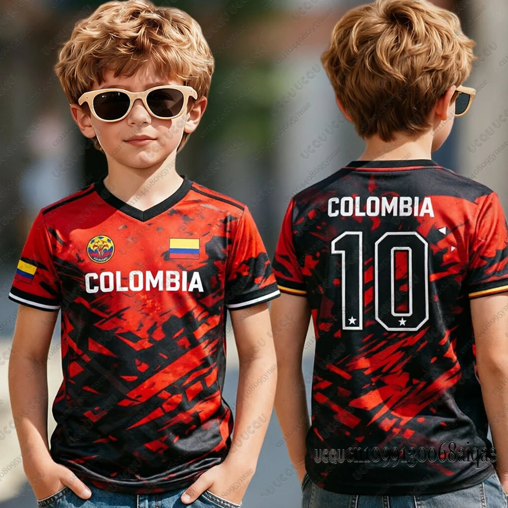 Colombia Flag 3D Print Jersey For Adult/Kids Summer