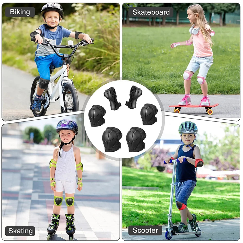 Kids Knee Pads Elbow Pads Age 3-7 Toddler Boys Girls, 6 In 1 Protective Gear Safety Set with Wrist Guard for Skating Cycling New by Trenches of Mariana