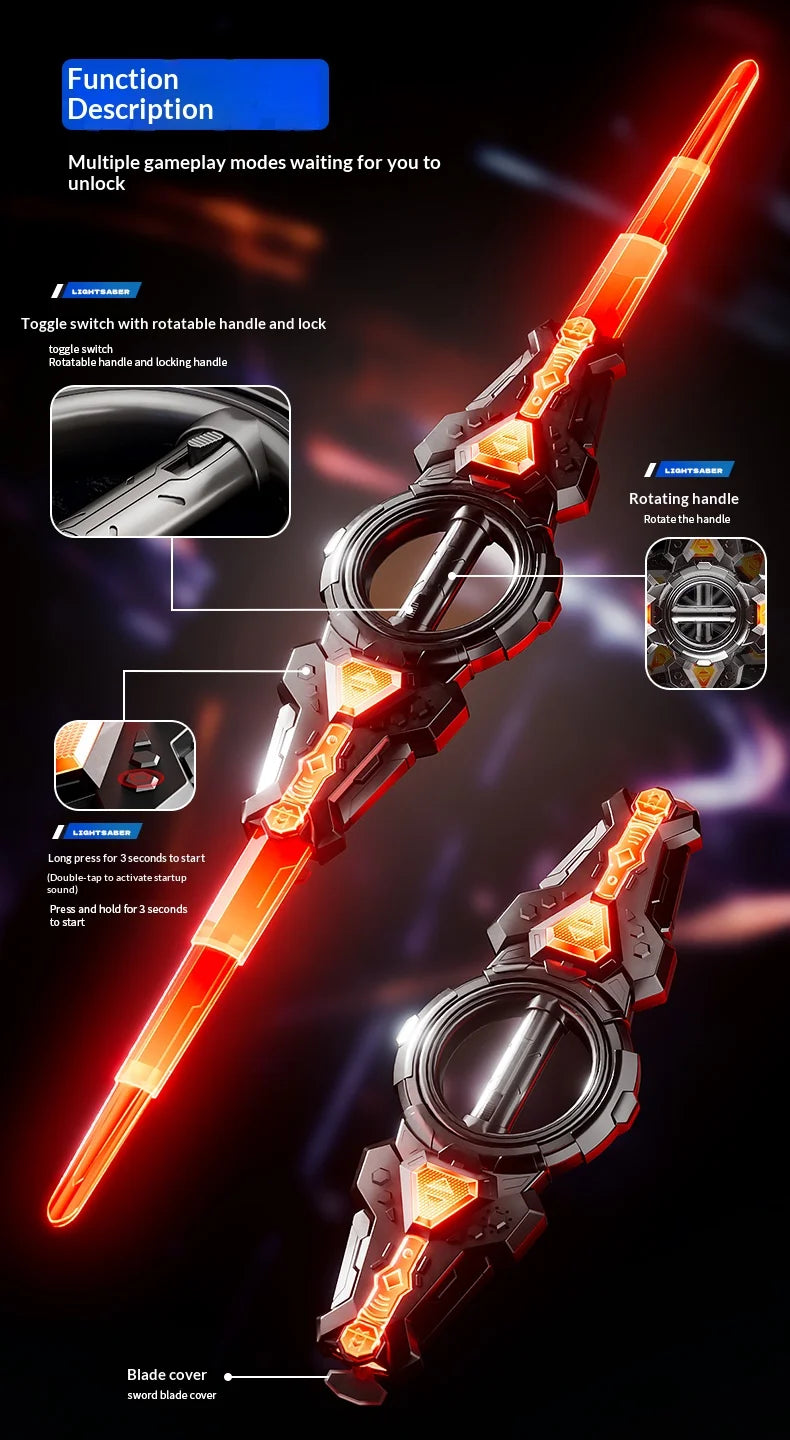 Fire spinning sword, double-edged light sword, children's toy sword, boy's double headed telescopic bearing, rotating knife, lum by Trenches of Mariana