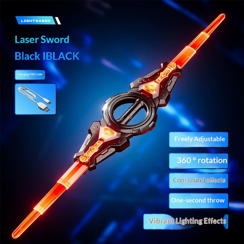 Fire spinning sword, double-edged light sword, children's toy sword, boy's double headed telescopic bearing, rotating knife, lum by Trenches of Mariana