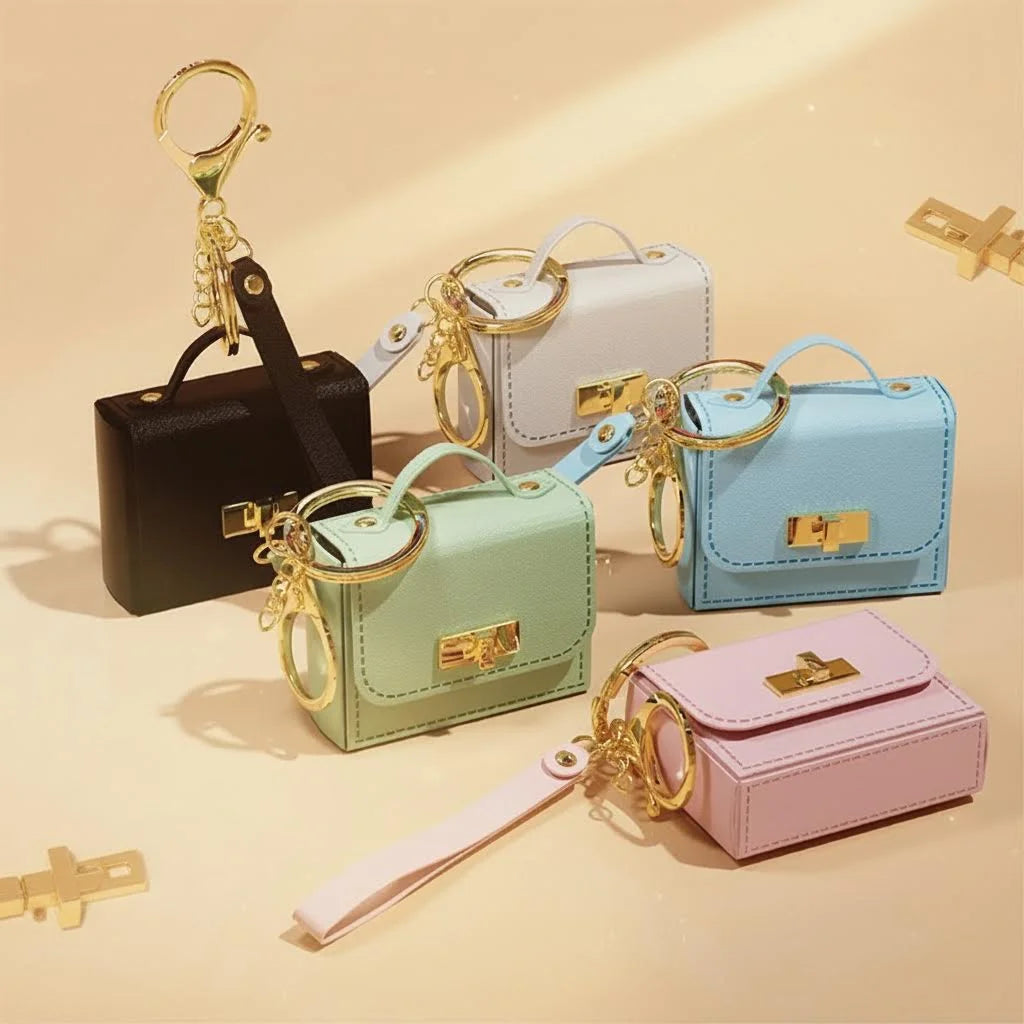 Mini bag keychain and coin purse by Trenches of Mariana, versatile accessory with pendant design and keyring attachment.