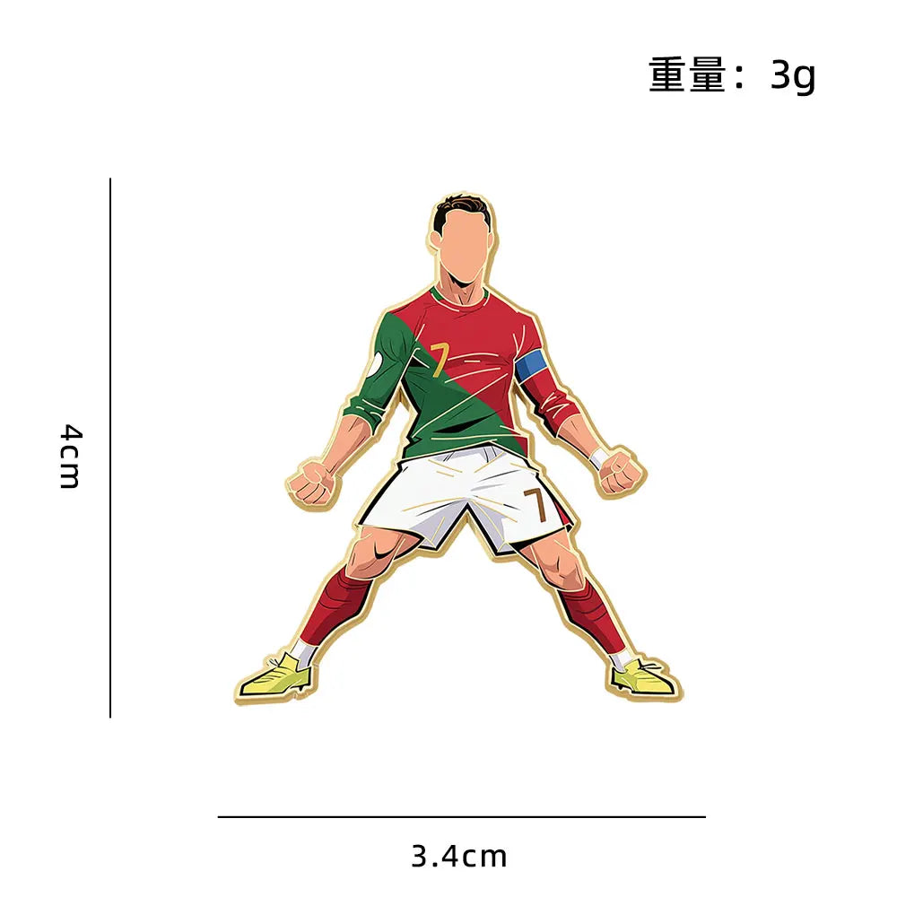 4pcs Football Player Enamel Brooch Creative Design Sport Metal Badge Punk Lapel Pin Jewelry Friend Gift by Trenches of Mariana