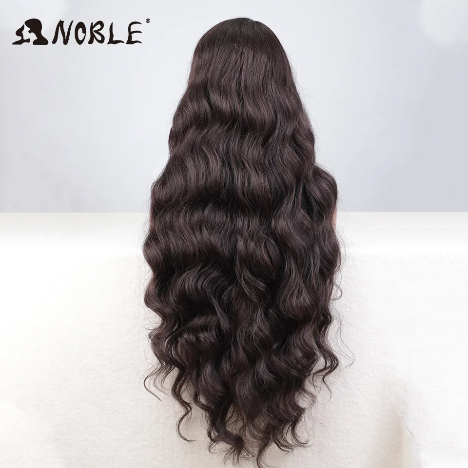 Noble Synthetic Lace Front Wig Long Wavy Side Part Body Wavy Lace Front Wig For Women Lace Front Wig Ombre Blonde Cosplay Wig by Trenches of Mariana