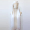 Pure White Synthetic Lace Front Wig 40inch Long Straight Snow White Lace Front Synthetic Wig Pre Plucked Natural Hairline by Trenches of Mariana