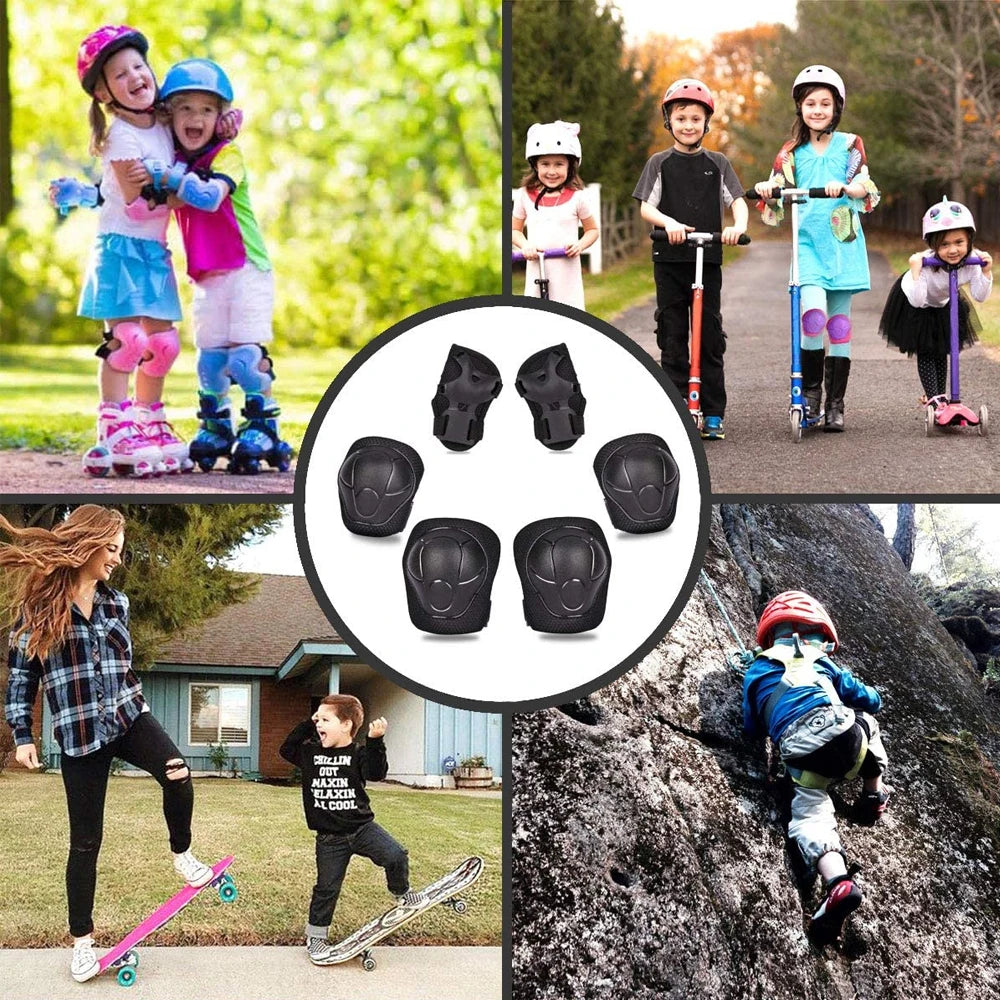 Kids Knee Pads Elbow Pads Age 3-7 Toddler Boys Girls, 6 In 1 Protective Gear Safety Set with Wrist Guard for Skating Cycling New by Trenches of Mariana