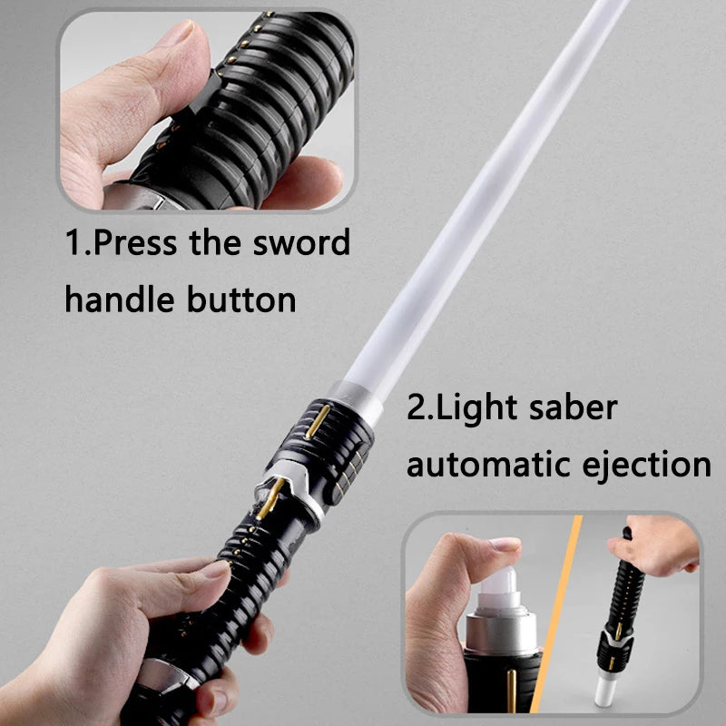 Trenches of Mariana LED lightsaber sword with glowing blade, ideal for kids' cosplay, rave, and force FX toy blaster play.