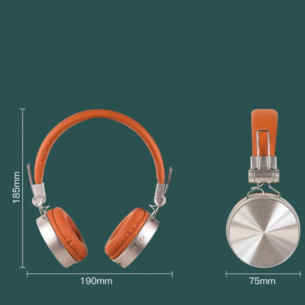 Classic HIFI Retro Wireless Headset Foldable Millennium Wind Wireless Headphones Vintage Brown Retro Headphone Lisening Music