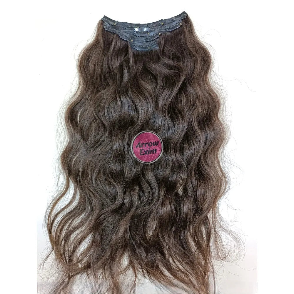 Arrow Exim Wavy Clip In Human Hair Extensions Indian Remy Double Weft Full Ends