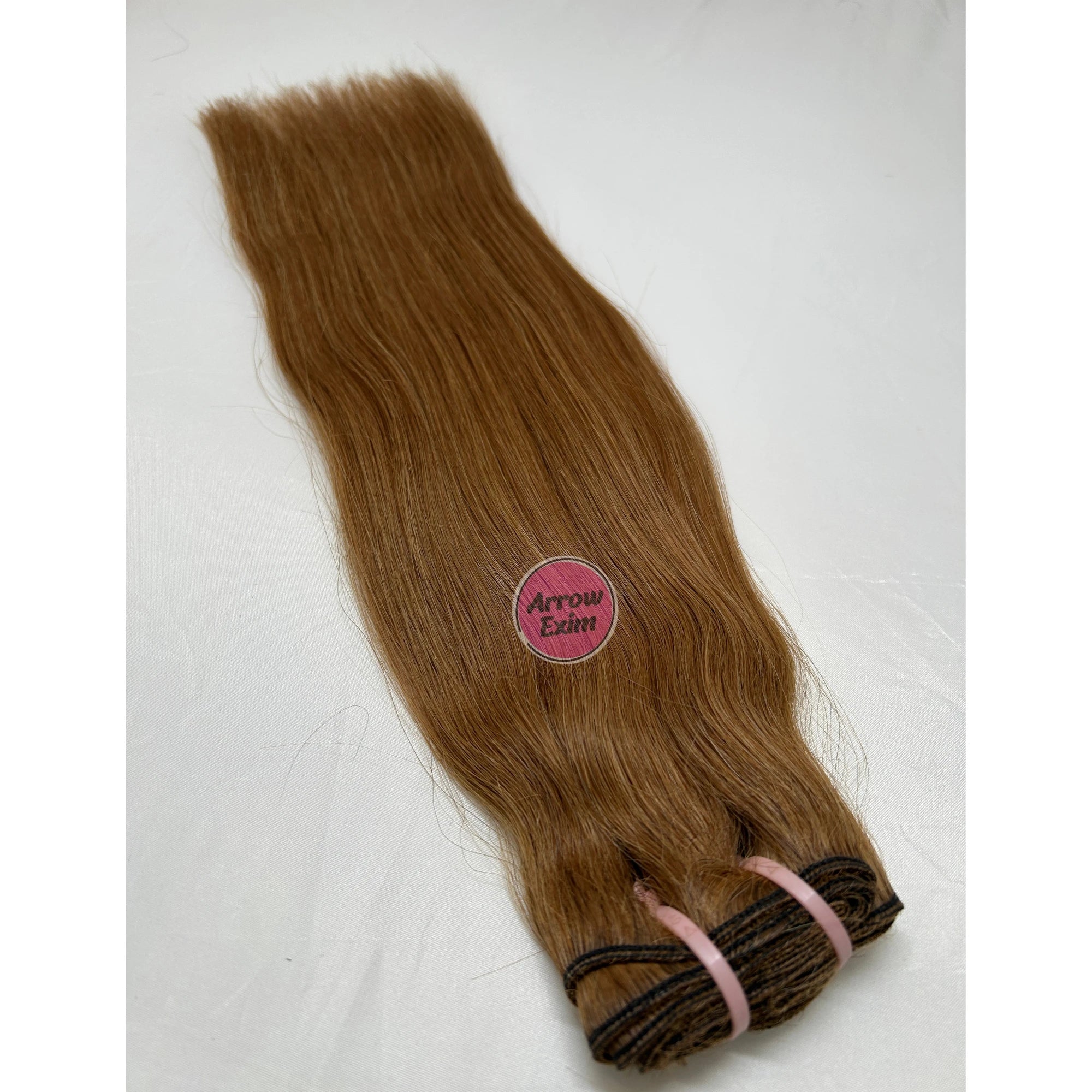 Arrow Exim Honey Blonde Curly Indian Remy Human Hair Extensions Machine Double Wefted Weave Chemically Bleached 100g No Recolor