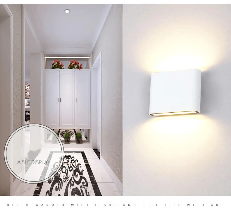 Nordic Wall Light Aluminum IP65 Waterproof Indoor Wall Lamp Up Down Corridor Lights for Home Stairs Bedroom Bedside Lamps by Trenches of Mariana
