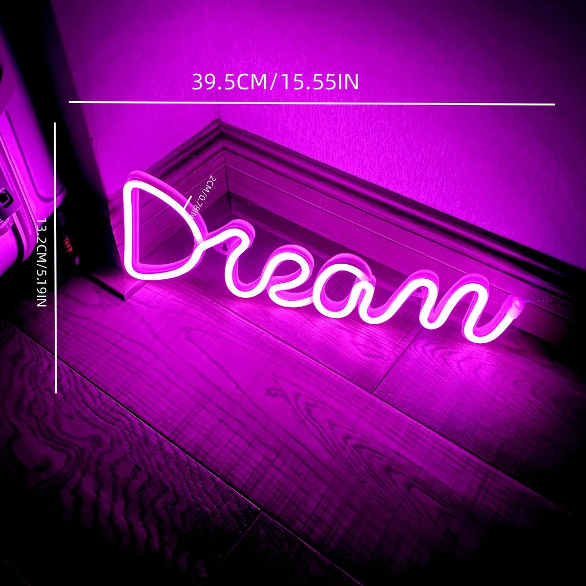 LED Dream Shape Neon Sign Powered By USB and Battery Neon Lamp for Wall study room Living Room Decor Neon Light for Wedding