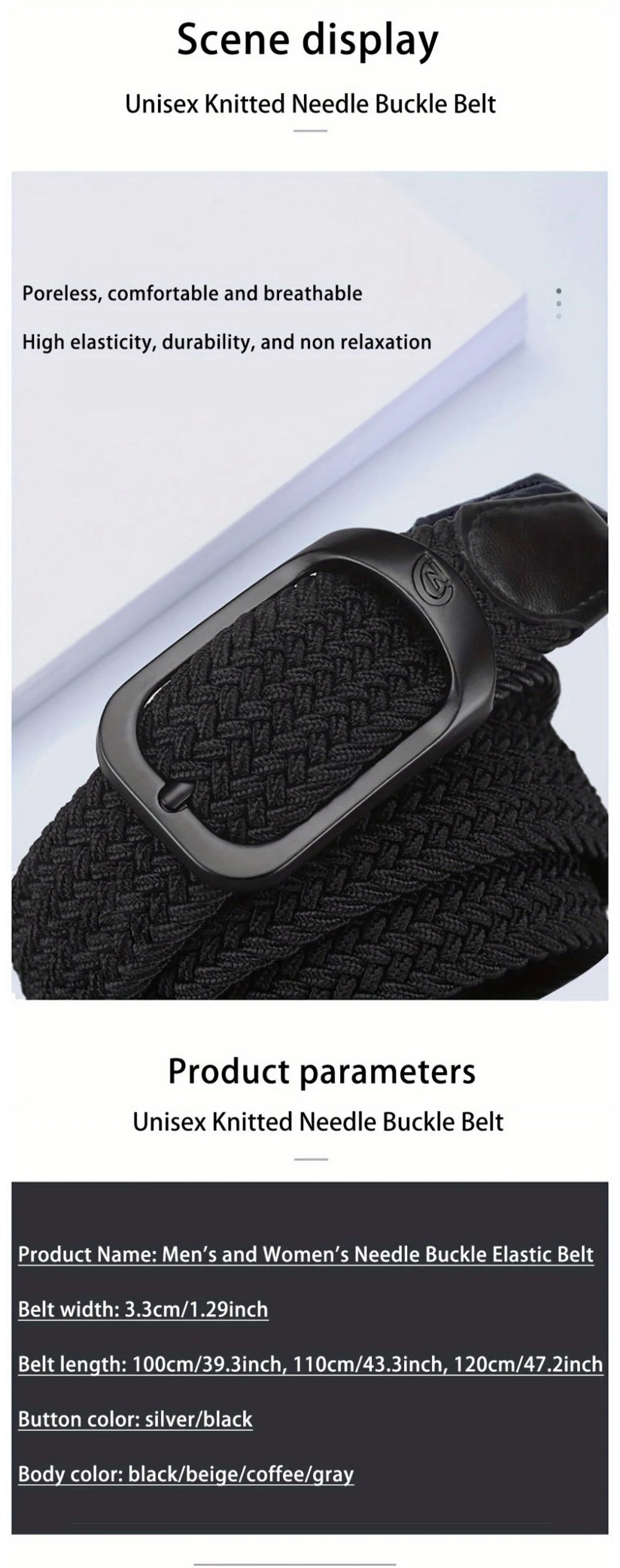 Casual woven elastic men's and women's climbing belt with no punch needed, suitable for outdoor sports and work, by Trenches of Mariana.