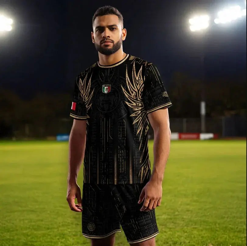 Mexican Soccer Jersey ,Mexico Aztec Calendar Style Jerseys, Soccer Lover Gift, 2026 O-Neck Football Jersey for Fans by Trenches of Mariana