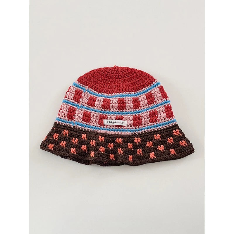 2in1 Hat Bag Dual-purpose Handmade Knitted Bucket Cap for Women Spring Summer Sunscreen Crochet Basin Hats Bob Homme Gorras
