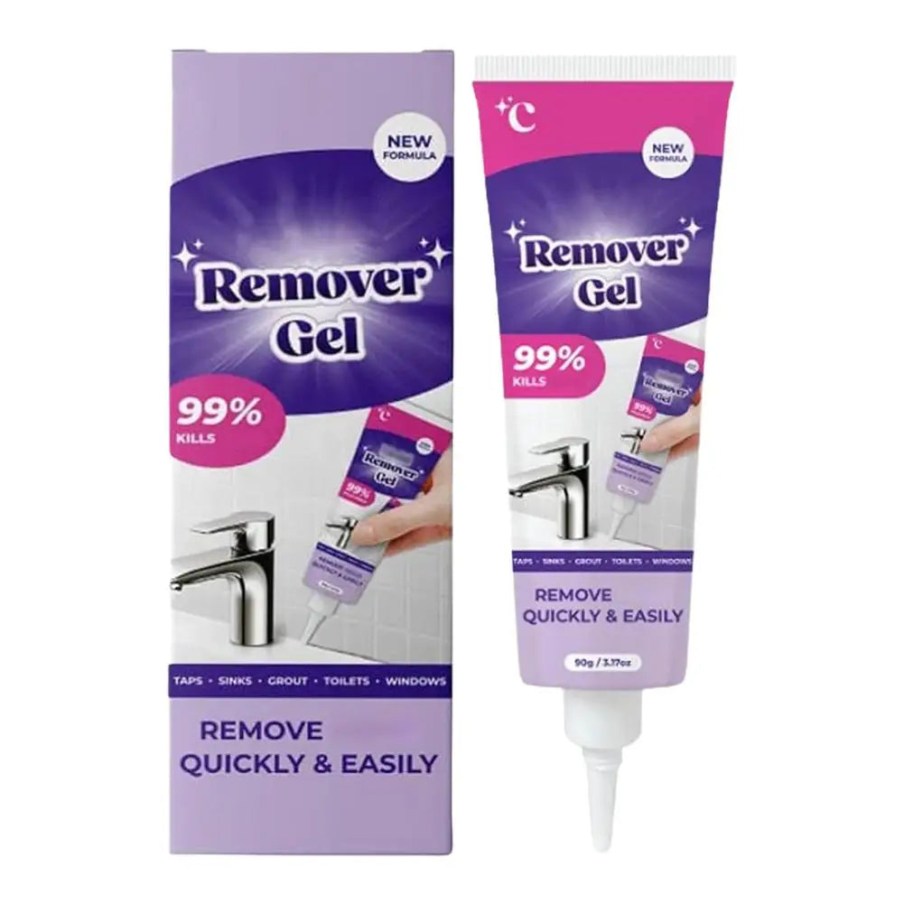 Trenches of Mariana mold remover gel cleaning kitchen and bathroom mold from washing machines, refrigerators, and rubber seals.
