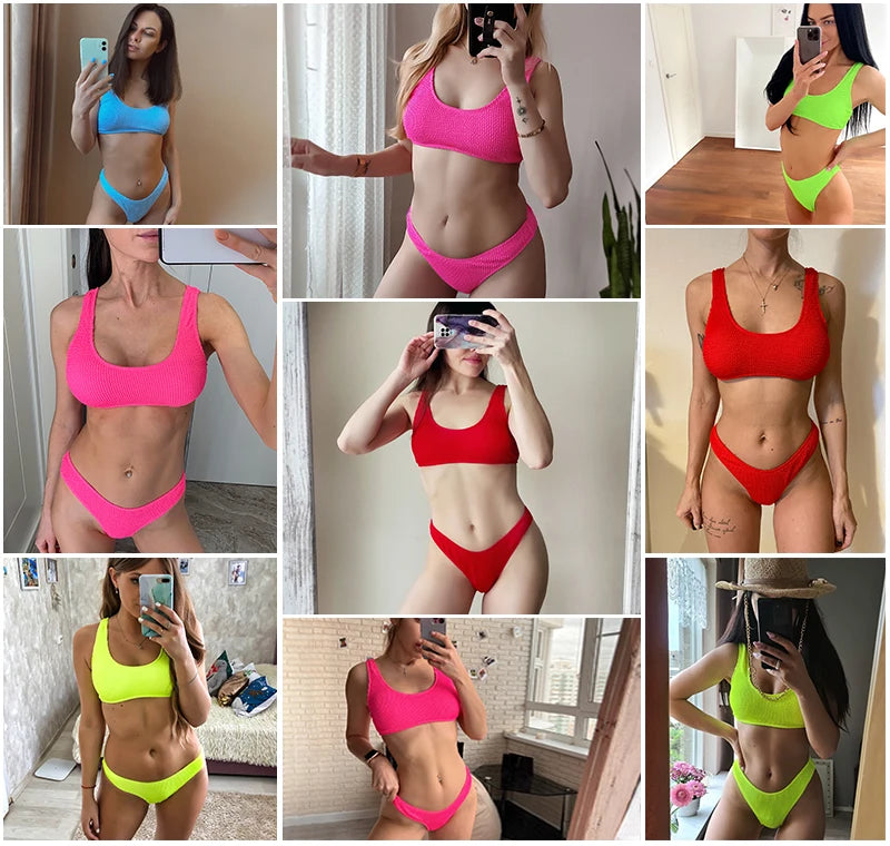 Sexy Bikini 2026 Swimsuit Women Swimwear Push Up Bikini Set Thong Brazilian Bathing Suit Beach Wear Biquini Bather Female
