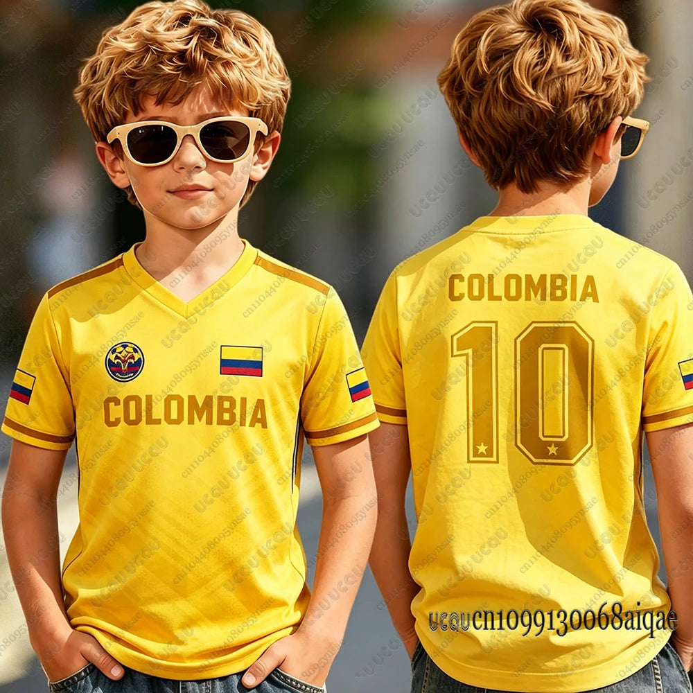Colombia Flag 3D Print Jersey For Adult/Kids Summer