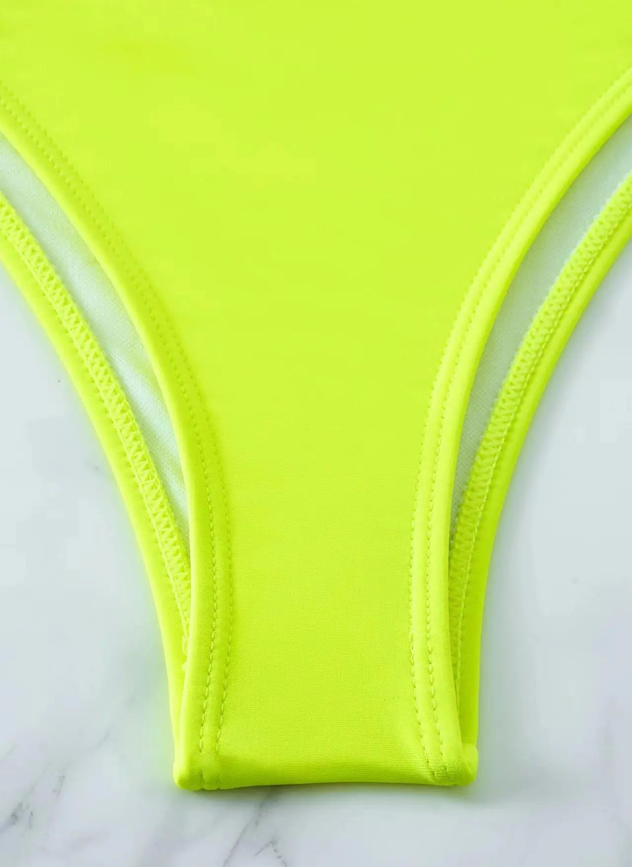 Neon Yellow High Waist Bikini 2026 New Belt Women Sexy Two Piece Swimsuit Push Up