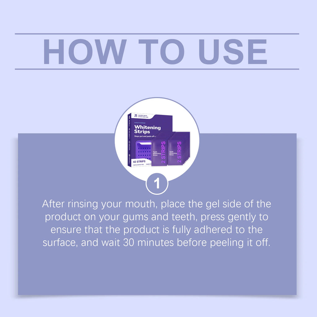 Purple Teeth Whitening Strips Improve Dental Yellowing Oral Cleaning Gel Teeth Bright Stain for Lasting Bright Smile