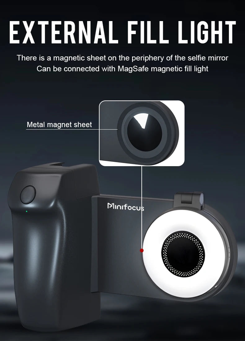 Hand Grip Magsafe: Handheld,Bluetooth,Remote Control,Tripod Mount for iPhone 16,Vlog