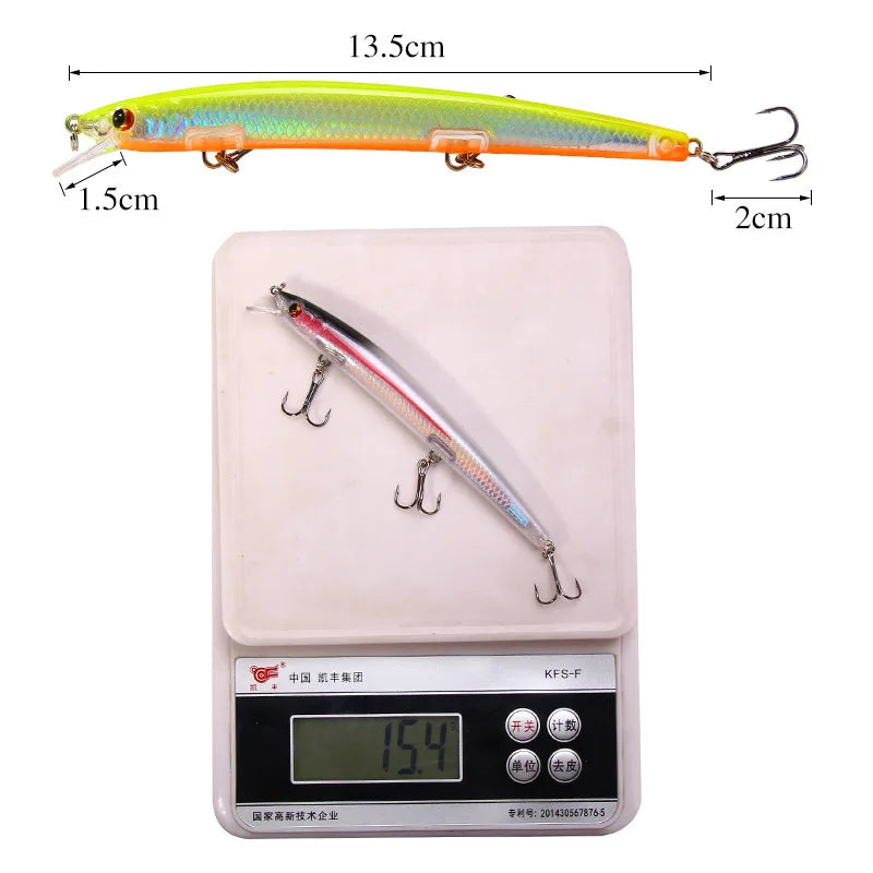 Big Laser Minnow Fishing Lures 13.5cm 15g