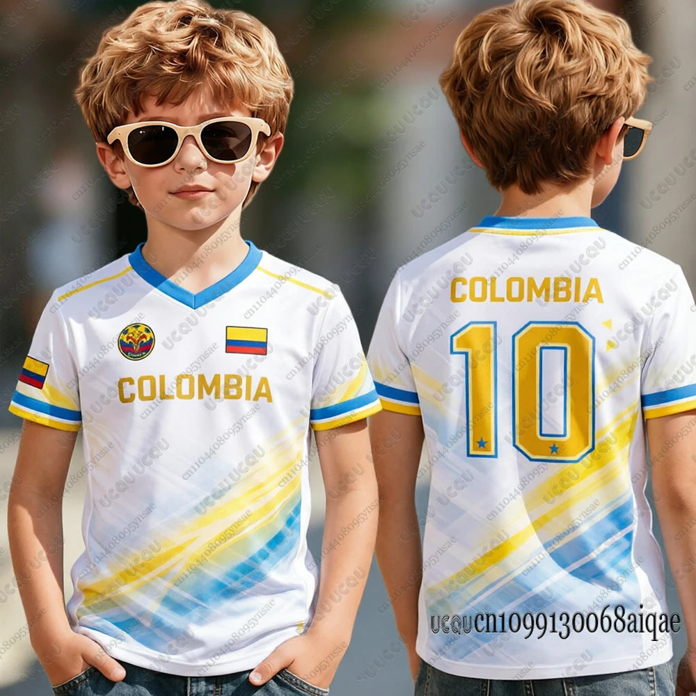 Colombia Flag 3D Print Jersey For Adult/Kids Summer