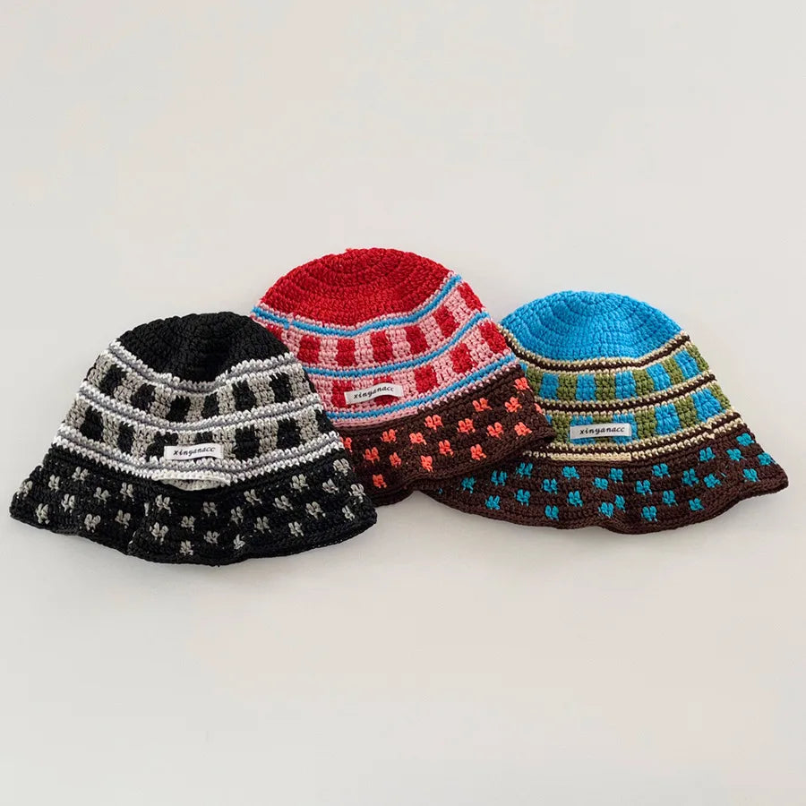 2in1 Hat Bag Dual-purpose Handmade Knitted Bucket Cap for Women Spring Summer Sunscreen Crochet Basin Hats Bob Homme Gorras