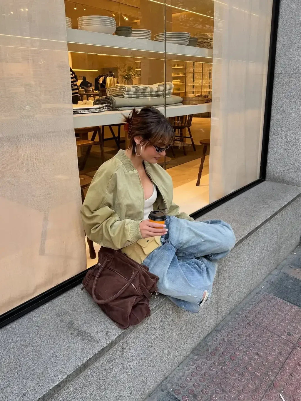 Cropped Bomber Short Jackets Women Solid Folded Hem Zipper Pockets Full Sleeves Coats Women Lady Casual Daily Street Outwear New by Trenches of Mariana